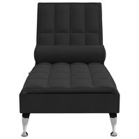 Massage chaise longue met bolster stof zwart