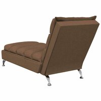 Massage chaise longue met kussens stof bruin