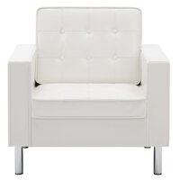 Fauteuil kunstleer wit