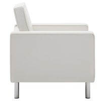 Fauteuil kunstleer wit