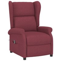 Fauteuil elektrisch verstelbaar stof wijnrood