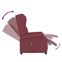 Fauteuil elektrisch verstelbaar stof wijnrood