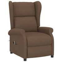 Fauteuil verstelbaar elektrisch stof bruin