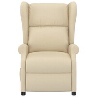 Fauteuil verstelbaar elektrisch stof cr&egrave;me