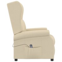 Fauteuil verstelbaar elektrisch stof cr&egrave;me