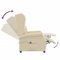 Fauteuil verstelbaar elektrisch stof cr&egrave;me