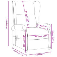 Fauteuil verstelbaar elektrisch stof cr&egrave;me