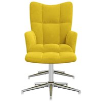 Relaxstoel met voetenbank fluweel mosterdgeel