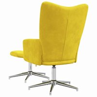 Relaxstoel met voetenbank fluweel mosterdgeel
