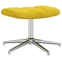 Relaxstoel met voetenbank fluweel mosterdgeel