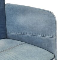 Fauteuil met voetensteun patchwork canvas blauw denim