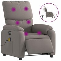 Massagestoel elektrisch verstelbaar stof taupe