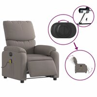 Massagestoel elektrisch verstelbaar stof taupe