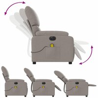 Massagestoel elektrisch verstelbaar stof taupe