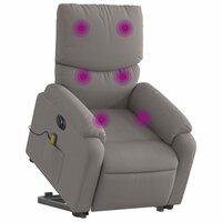 Sta-op-massagestoel elektrisch verstelbaar stof taupe