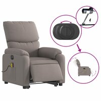 Sta-op-massagestoel elektrisch verstelbaar stof taupe