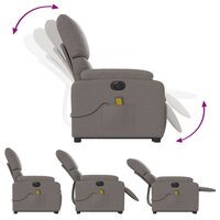 Sta-op-massagestoel elektrisch verstelbaar stof taupe