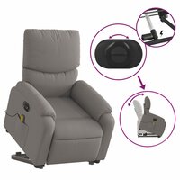 Sta-op-massagestoel elektrisch verstelbaar stof taupe