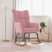 Schommelstoel fluweel roze