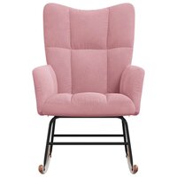 Schommelstoel fluweel roze