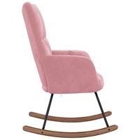 Schommelstoel fluweel roze
