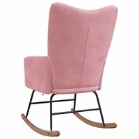 Schommelstoel fluweel roze