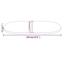 Tafelblad ovaal 110x55x2,5 cm massief grenenhout