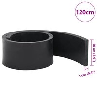 Rubberen rand voor sneeuwploeg 120x10x1 cm zwart