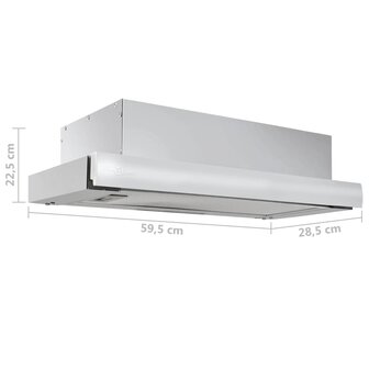 Afzuigkap inbouw slank 480 m&sup3;/u aluminium roestvrij staal