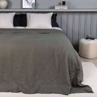 Bedsprei Milo 260x260 cm polyester grijs