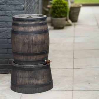 Regenton met hout-look 50 L 38x49,5 cm bruin