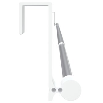 Gordijnrails 2 st 90-135 cm aluminium wit en zilverkleurig