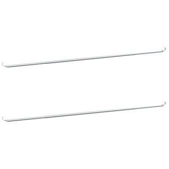 Gordijnrails 2 st 90-130 cm aluminium wit en zilverkleurig