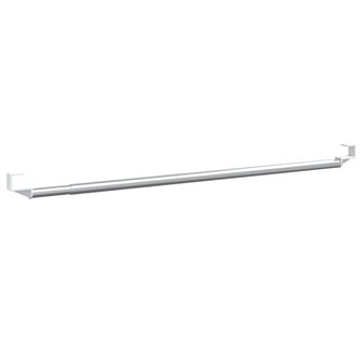 Gordijnrails 2 st 40-60 cm aluminium wit en zilverkleurig