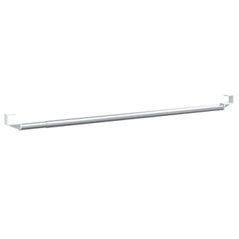 Gordijnrails 2 st 60-105 cm aluminium wit en zilverkleurig