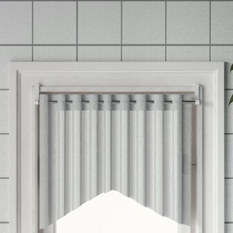 Gordijnrails 2 st 60-105 cm aluminium wit en zilverkleurig