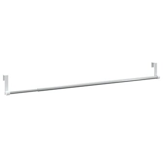 Gordijnrails 2 st 60-105 cm aluminium wit en zilverkleurig