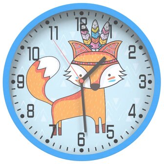 Wandklok &Oslash;25,5 cm polystyreen en glas blauw