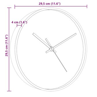 Wandklok &Oslash;29,5 cm polystyreen en glas goudkleurig en wit