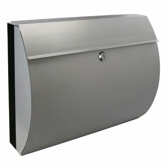 Brievenbus met krantenhouder 38x13,3x30,4 cm roestvrij staal