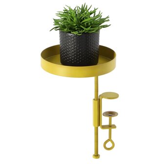 Plantenblad met klem rond S goudkleurig