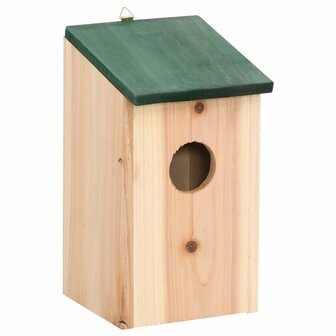 Vogelhuisjes 10 st 12x12x22 cm massief vurenhout
