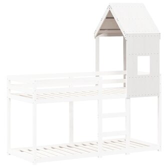 Kinderbedhuisje 60x99x139,5 cm massief grenenhout wit