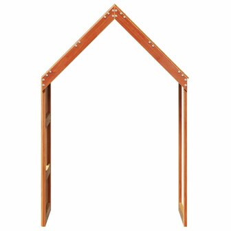 Kinderbedhuisje 55x84x132 cm massief grenenhout wasbruin