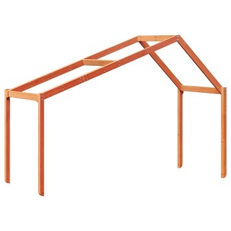 Kinderbedhuisje 203x80,5x142 cm massief grenenhout wasbruin