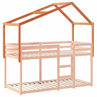Kinderbedhuisje 203x80,5x142 cm massief grenenhout wasbruin