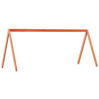 Kinderbedhuisje 209x85,5x88 cm massief grenenhout wasbruin