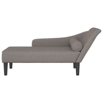 Chaise longue met kussens stof taupe