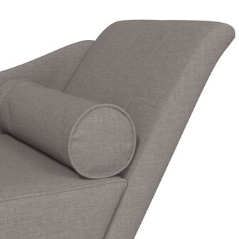 Chaise longue met kussens stof taupe