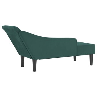Chaise longue met kussens fluweel donkergroen